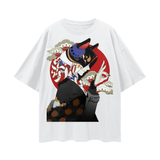 I Love FNDMNTLS. Oversize Deep Drop Shoulder Graphic Tshirt Lucent White / S