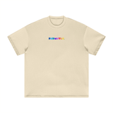 Beige T-shirt with colorful Prizm Logo Graphic design, showcasing vibrant prizm logo