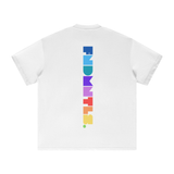 White T-shirt with colorful Prizm Logo Graphic and text, perfect for casual wear
