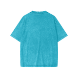 Turquoise short-sleeved Washed Kids Graphic Dino Tee with snow wash finish