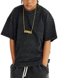Child’s black acid-wash t-shirt from Washed Kids Graphic Dino Tee collection
