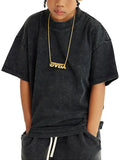 Child’s black acid-wash t-shirt from Washed Kids Graphic Dino Tee collection