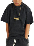 FNDMNTLS Washed Kids Graphic Dino Tee - Heretic - s Streetwear - Cotton - Kids' T-shirt -  product_type