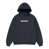 High Neck Insulated FOG Solid Color Fleece Hoodie - 385 GSM - Black / S