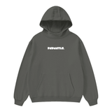 High Neck Insulated FOG Solid Color Fleece Hoodie - 385 GSM - Dark Gray / S