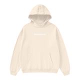 High Neck Insulated FOG Solid Color Fleece Hoodie - 385 GSM - Light Apricot / S