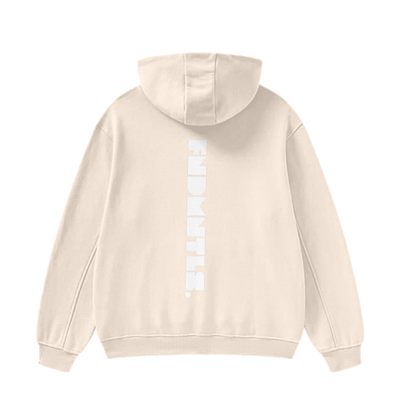 FNDMNTLS. White Logo High Neck Insulated FOG Solid Color Fleece Hoodie - 385 GSM - Heretic - s Streetwear - Casual Cotton Hoodie - Casual Fashion -  product_type