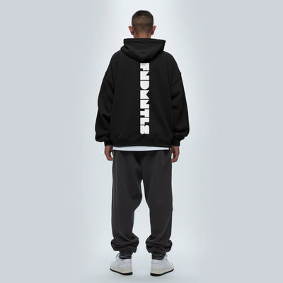 FNDMNTLS. White Logo High Neck Insulated FOG Solid Color Fleece Hoodie - Heretic - s Streetwear - Casual Cotton Hoodie - Casual Fashion -  product_type