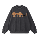 Acid Wash Oversize Sweatshirt - 360 GSM - Black / S
