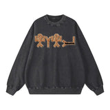 Acid Wash Oversize Sweatshirt - 360 GSM - Black / S