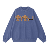 Acid Wash Oversize Sweatshirt - 360 GSM - Blue / S