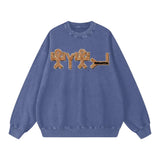 Acid Wash Oversize Sweatshirt - 360 GSM - Blue / S