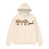 High Neck Insulated FOG Solid Color Fleece Hoodie - 385 GSM - Light Apricot / S