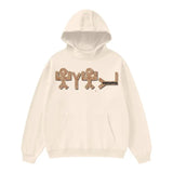 High Neck Insulated FOG Solid Color Fleece Hoodie - 385 GSM - Light Apricot / S