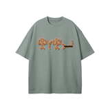 Streetwear Unisex Earth Tone Heavyweight Loose Fit FOG T-Shirt - Paris Green / S