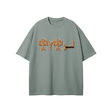Streetwear Unisex Earth Tone Heavyweight Loose Fit FOG T-Shirt - Paris Green / S