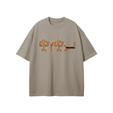 Streetwear Unisex Earth Tone Heavyweight Loose Fit FOG T-Shirt - Gray Coffee / S