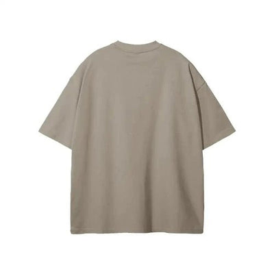 FNDMNTLS. x Yahuah Streetwear Unisex Earth Tone Heavyweight Loose Fit FOG Graphic T-Shirt - Heretic - s Streetwear - 100% Cotton Shirt - Casual Fashion -  product_type