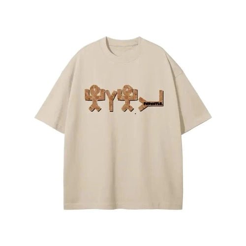 FNDMNTLS. x Yahuah Streetwear Unisex Earth Tone Heavyweight Loose Fit FOG Graphic T-Shirt - Heretic - s Streetwear - 100% Cotton Shirt - Casual Fashion -  product_type