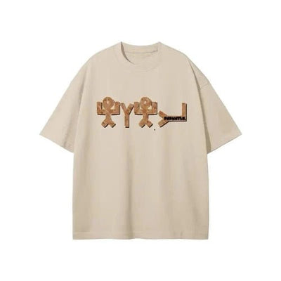 FNDMNTLS. x Yahuah Streetwear Unisex Earth Tone Heavyweight Loose Fit FOG Graphic T-Shirt - Heretic - s Streetwear - 100% Cotton Shirt - Casual Fashion -  product_type