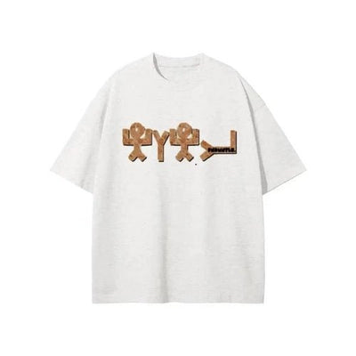 FNDMNTLS. x Yahuah Streetwear Unisex Earth Tone Heavyweight Loose Fit FOG Graphic T-Shirt - Heretic - s Streetwear - 100% Cotton Shirt - Casual Fashion -  product_type