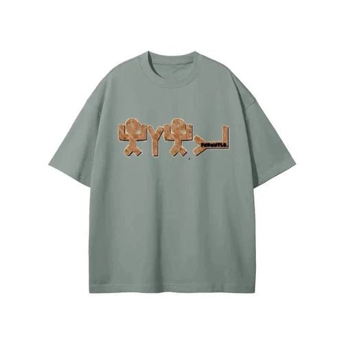 FNDMNTLS. x Yahuah Streetwear Unisex Earth Tone Heavyweight Loose Fit FOG Graphic T-Shirt - Heretic - s Streetwear - 100% Cotton Shirt - Casual Fashion -  product_type