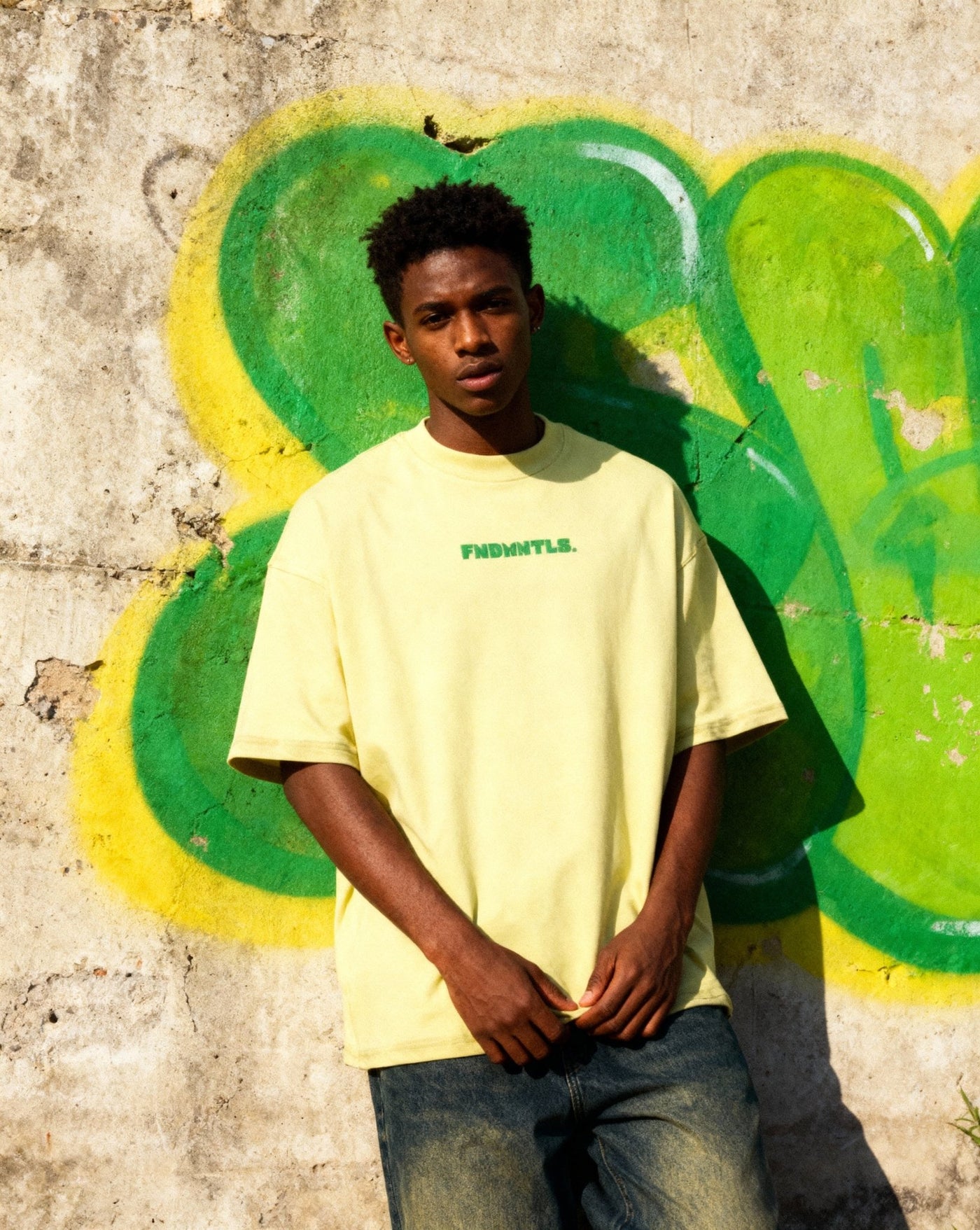 Green Logo Heavyweight Earth Tone Graphic T-Shirt - Heretic - s Streetwear - 100% Cotton Shirt - 305GSM T-Shirt -  product_type