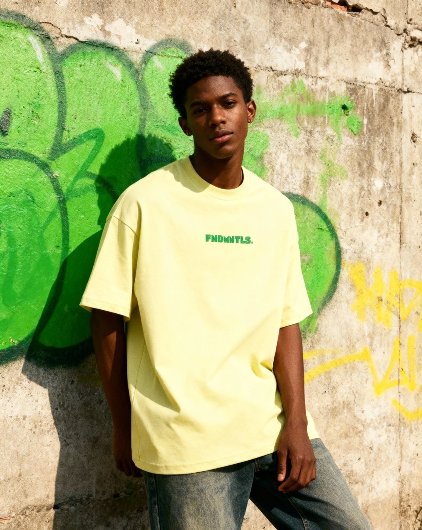 Green Logo Heavyweight Earth Tone Graphic T-Shirt - Heretic - s Streetwear - 100% Cotton Shirt - 305GSM T-Shirt -  product_type