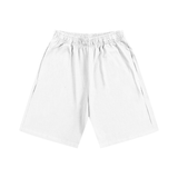 White elastic-waist shorts made from heavyweight cotton for a comfortable fit