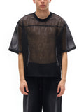 Eternal Bonds Boxy Net Bird Mesh Tee black mesh short-sleeved shirt
