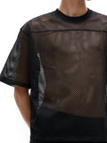Black mesh t-shirt from Eternal Bonds Boxy Net Bird Mesh Tee product line