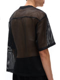Eternal Bonds Boxy Net Bird Mesh Tee black mesh short-sleeved shirt for women