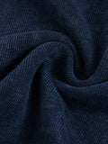 Dark blue heavyweight snow-washed polo fabric with textured denim weave, inch and cm