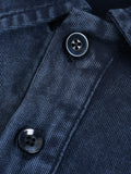 Blue denim shirt with buttons for Heavyweight Snow-Washed Polo with Bird Emblem