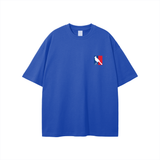 Blue T-shirt with NBA logo graphic featuring bird design, perfect for NBA fans