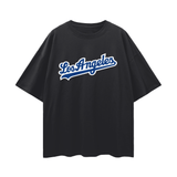 Los Angeles Oversize Deep Drop Shoulder Graphic T-shirt Black Beauty / S