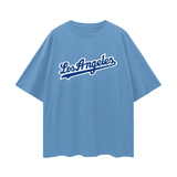 Los Angeles Oversize Deep Drop Shoulder Graphic T-shirt Medium Blue / S
