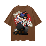 I Love FNDMNTLS. Oversize Deep Drop Shoulder Graphic Tshirt - Brown / S