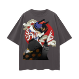 I Love FNDMNTLS. Oversize Deep Drop Shoulder Graphic Tshirt - Dark Gray / S