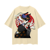 I Love FNDMNTLS. Oversize Deep Drop Shoulder Graphic Tshirt - Light Apricot / S