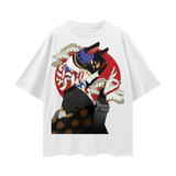 I Love FNDMNTLS. Oversize Deep Drop Shoulder Graphic Tshirt - Lucent White / S