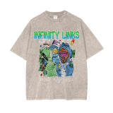 Infinity Links Aliens Oversize Snow Washed Graphic T-Shirt - Heretic - s Streetwear - 100% Cotton Shirt - Artisanal T-shirt -  product_type