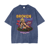 Oversize Snow Washed T-Shirt - Dark Blue / S