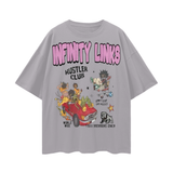 Oversize Deep Drop Shoulder Tee - 190 GSM - Light Gray / S
