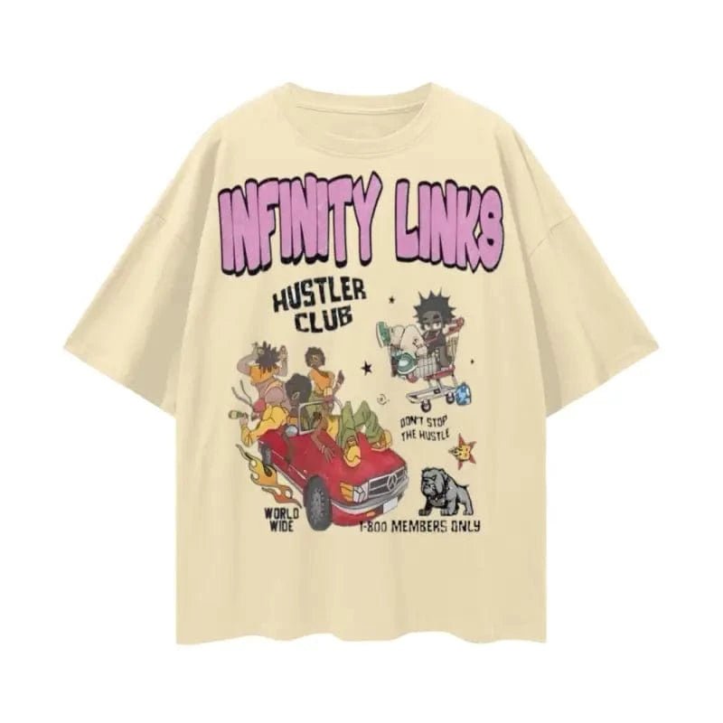 Infinity Links Members Only Oversize Deep Drop Shoulder Graphic Tshirt - 190 GSM - Heretic - s Streetwear - Cotton T-shirt - graphic T-shirt -  product_type