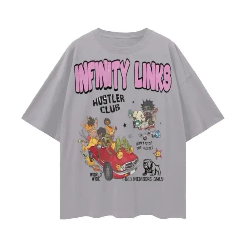 Infinity Links Members Only Oversize Deep Drop Shoulder Graphic Tshirt - 190 GSM - Heretic - s Streetwear - Cotton T-shirt - graphic T-shirt -  product_type