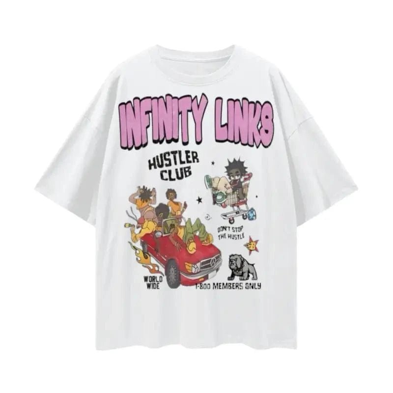Infinity Links Members Only Oversize Deep Drop Shoulder Graphic Tshirt - 190 GSM - Heretic - s Streetwear - Cotton T-shirt - graphic T-shirt -  product_type