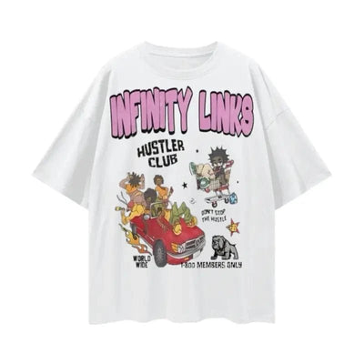 Infinity Links Members Only Oversize Deep Drop Shoulder Graphic Tshirt - 190 GSM - Heretic - s Streetwear - Cotton T-shirt - graphic T-shirt -  product_type