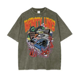 Acid Wash Oversize T-Shirt - 250 GSM - Gray Green / S