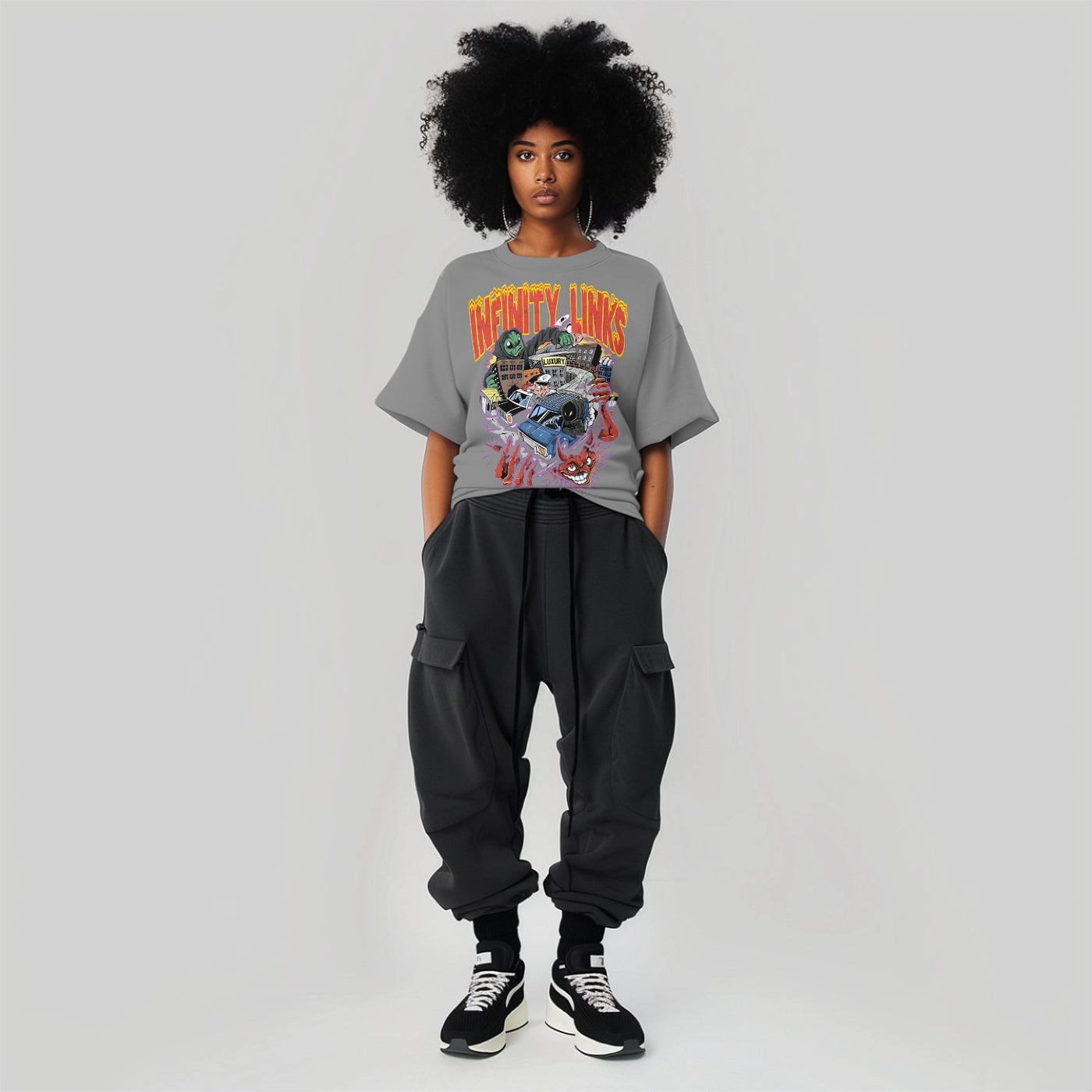 Infinity Links Temptations Acid Wash Oversize T-Shirt - 250 GSM - Heretic - s Streetwear - 100% Cotton Shirt - Casual Streetwear -  product_type